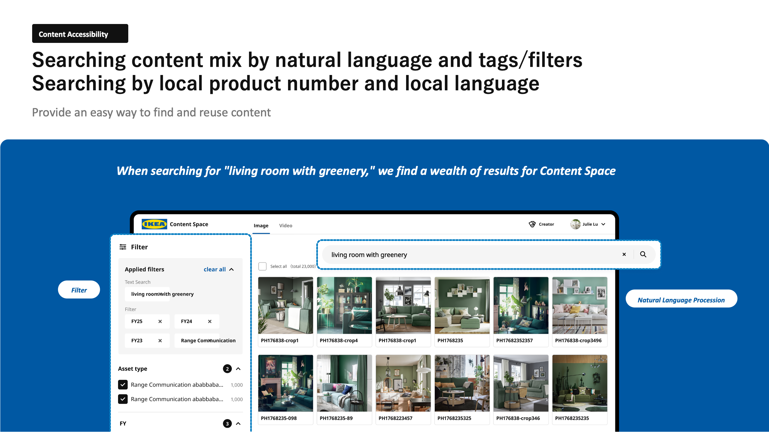Natural language search — AI-powered content discovery within Content Space